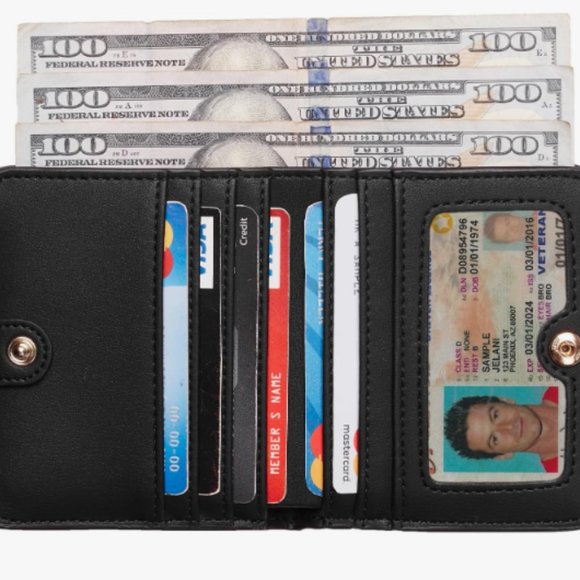 Womens Rfid Blocking Small Compact Bifold Luxury Genuine Leather Pocket Wallet - Picture 2 of 6